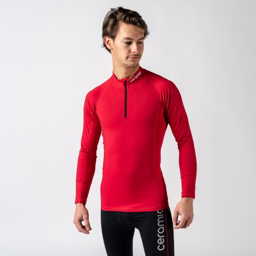 Men's half zipped long sleeve t-shirt