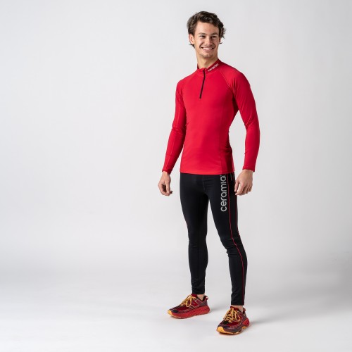 Men's half zipped long sleeve t-shirt