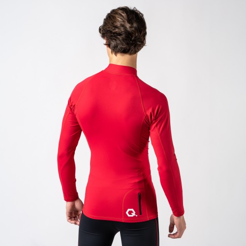 Men's half zipped long sleeve t-shirt