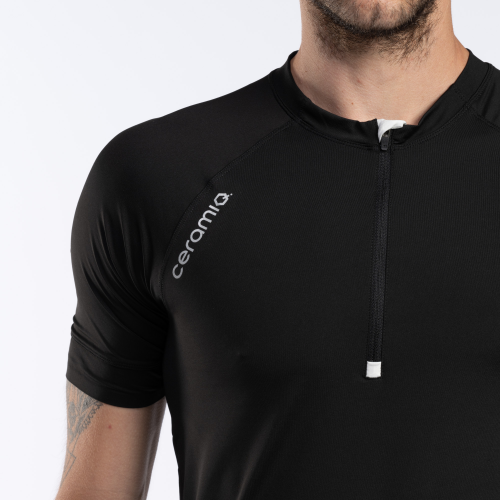 TEE SHIRT MANCHES COURTES 1/2 ZIP