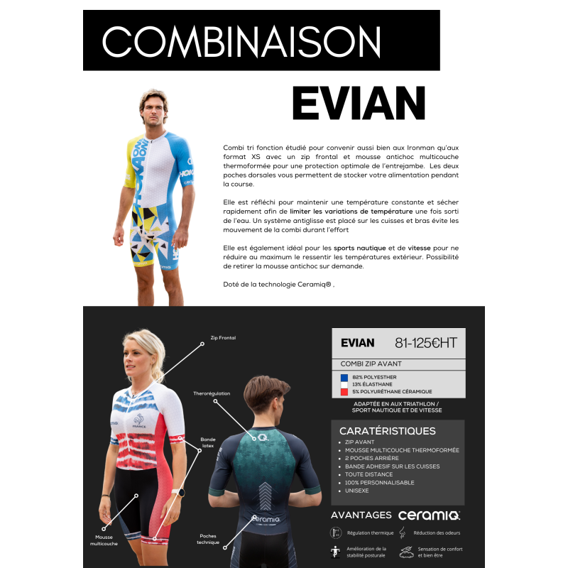Triathlonanzug mit kurzen Ärmeln | Ceramiq® Premium personalisiert