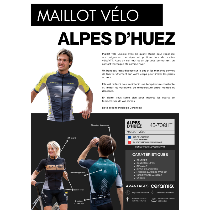 Maillot vélo personnalisé | Ceramiq® premium thermorégulant