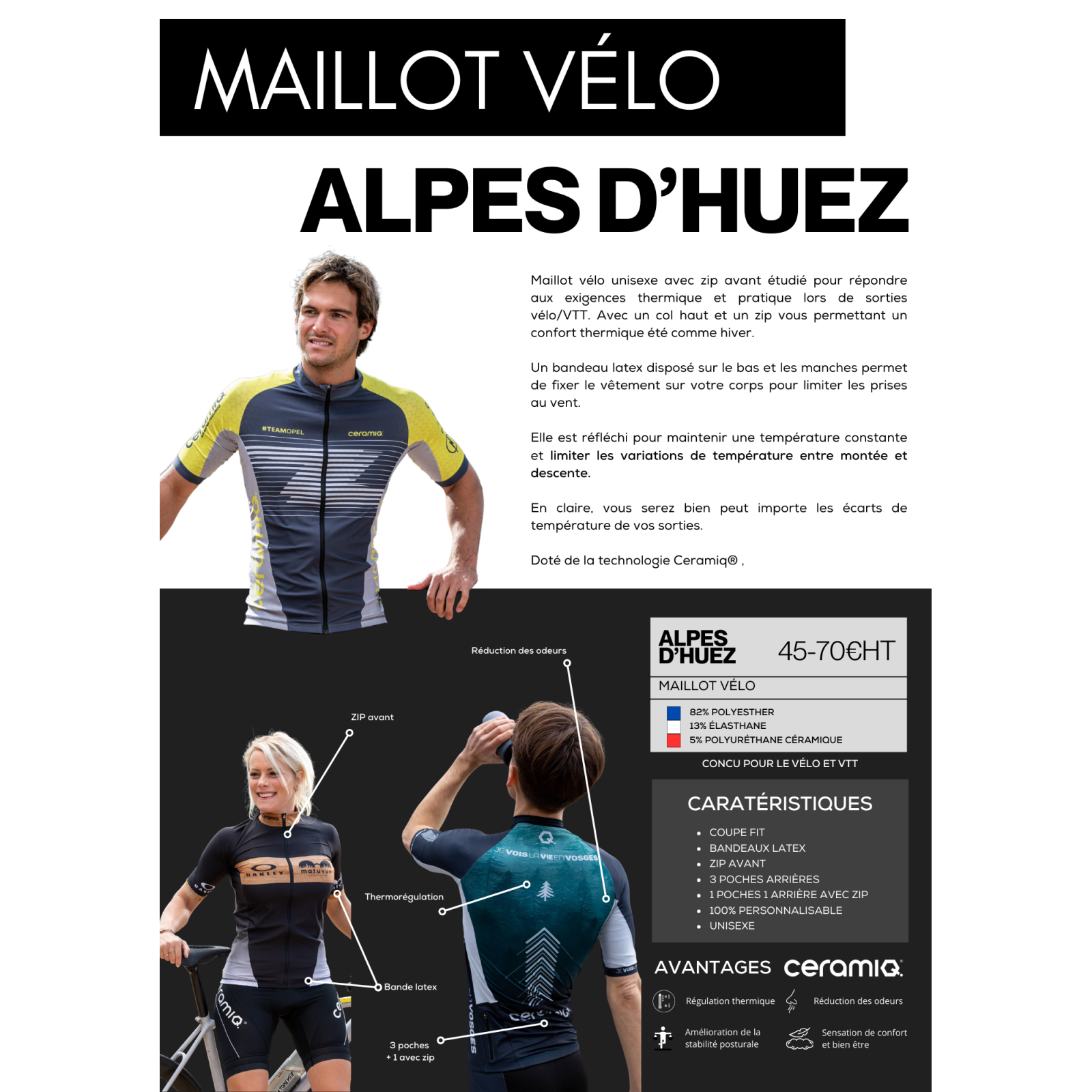 Custom cycling jersey | Ceramiq® premium thermoregulating