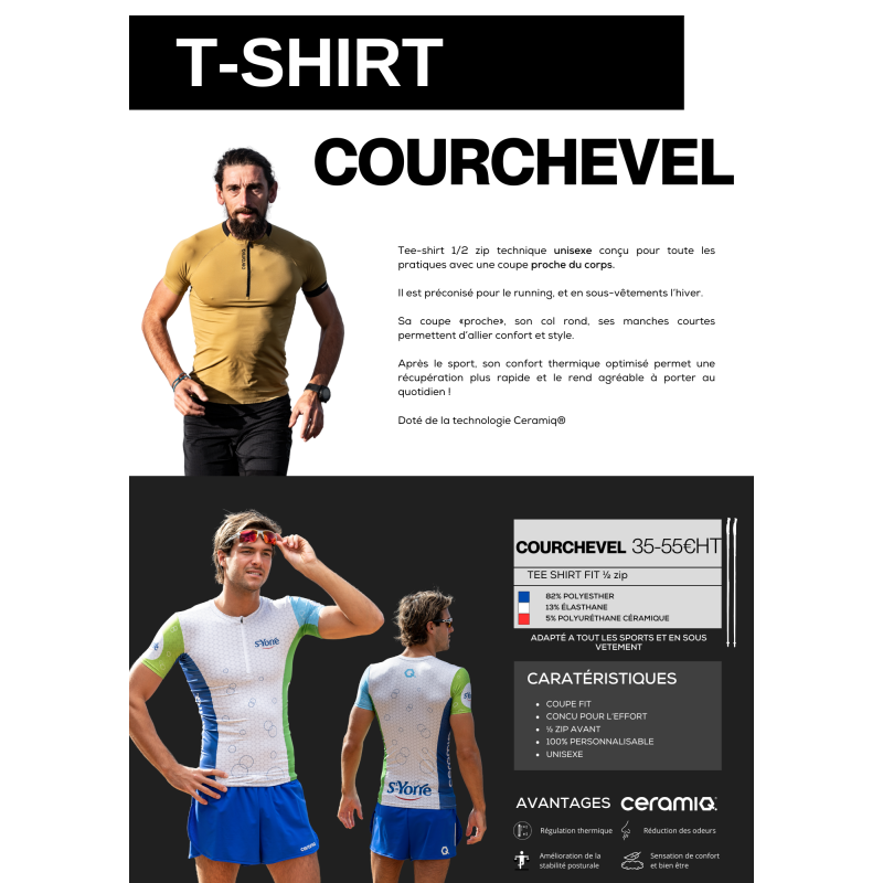 Unisex 1/2 zip personalized club t-shirt | Premium & thermoregulation