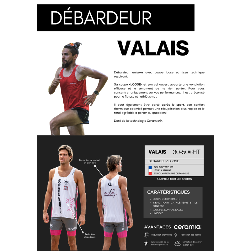 Débardeur sport personnalisé clubs  | Ceramiq® thermorégulant premium