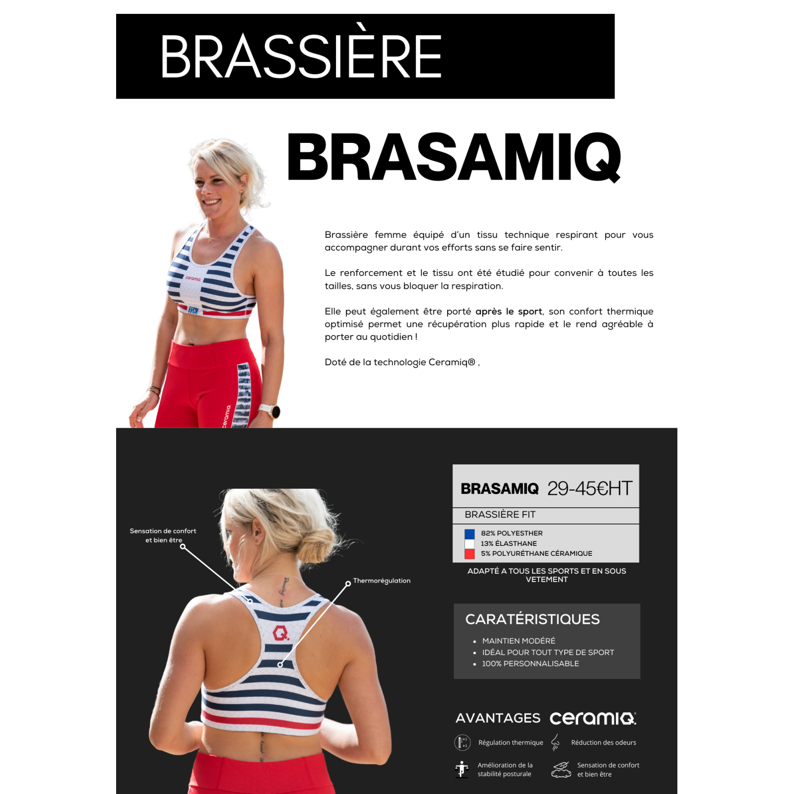 Personalized sports bra | Ceramiq® thermoregulating